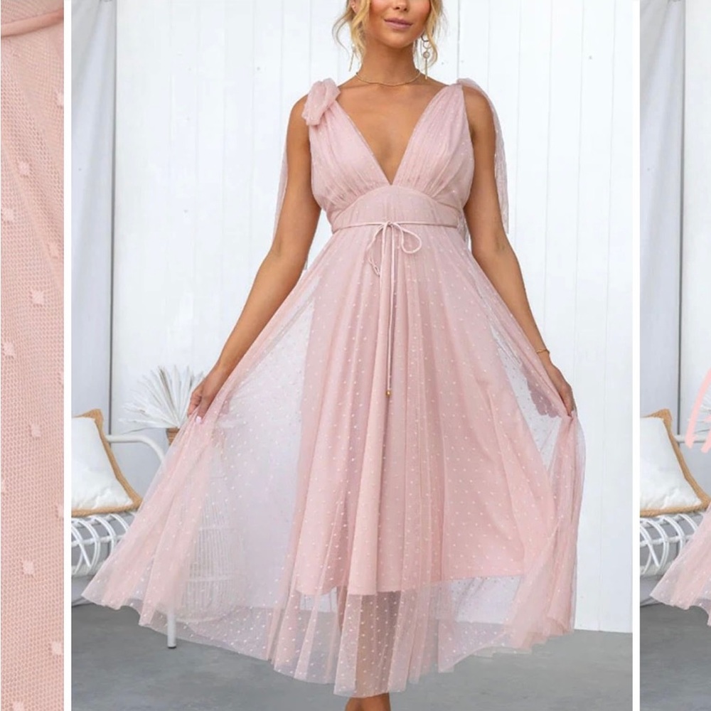 Pink Dress w/ Bow Sleeves